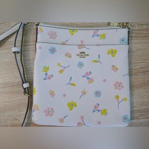 Leather floral Coach Crossbody bag